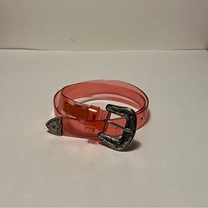 Pink translucent western belt